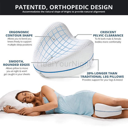 Orthopedic Memory Foam Leg Pillow for Sciatica and Backache Relief