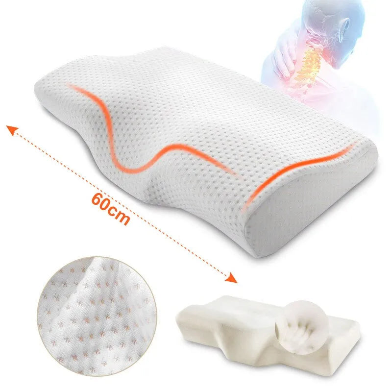 Orthopedic Memory Foam Butterfly Shaped Cervical Neck Pillow for Neck Protection and Health