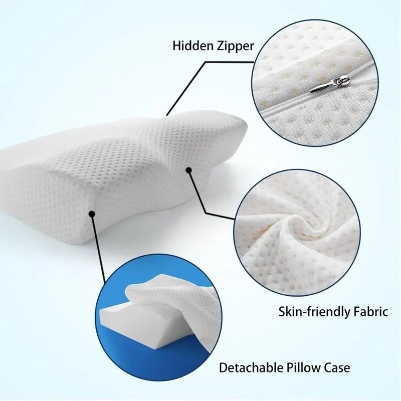 Orthopedic Memory Foam Butterfly Shaped Cervical Neck Pillow for Neck Protection and Health